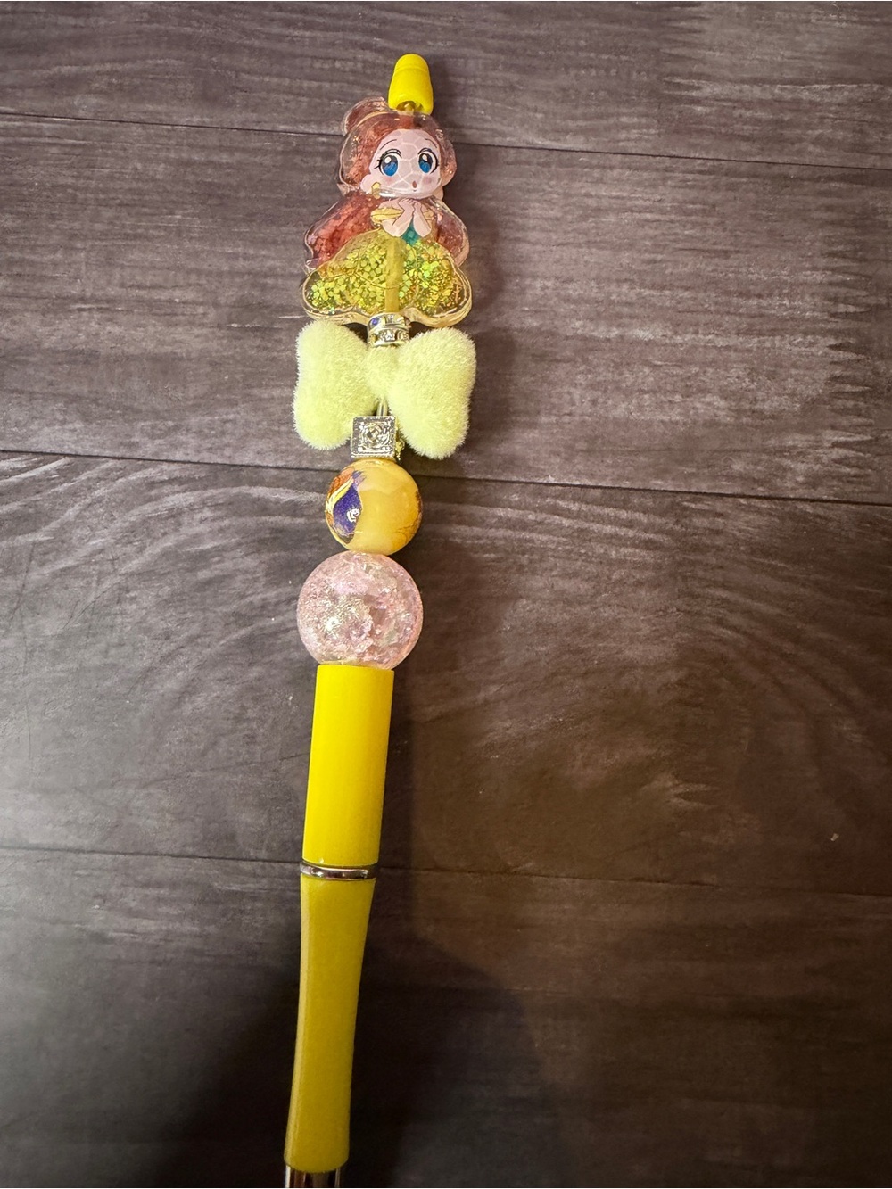 Yellow Kids Decorative Pen with Character Charm